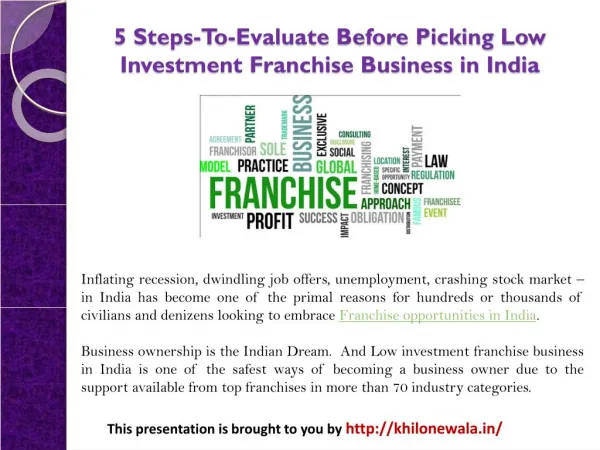 5 Steps-To-Evaluate Before Picking Low Investment Franchise Business in India