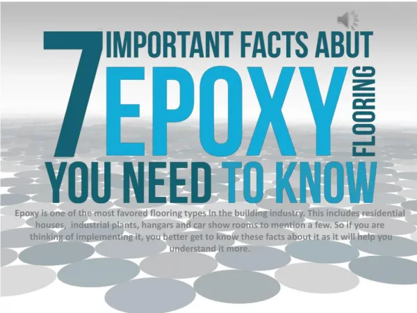 7 Important Facts About Epoxy Flooring You Need To Know