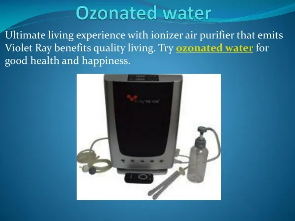 Ozonated water, Hair analysis, Enema bucket