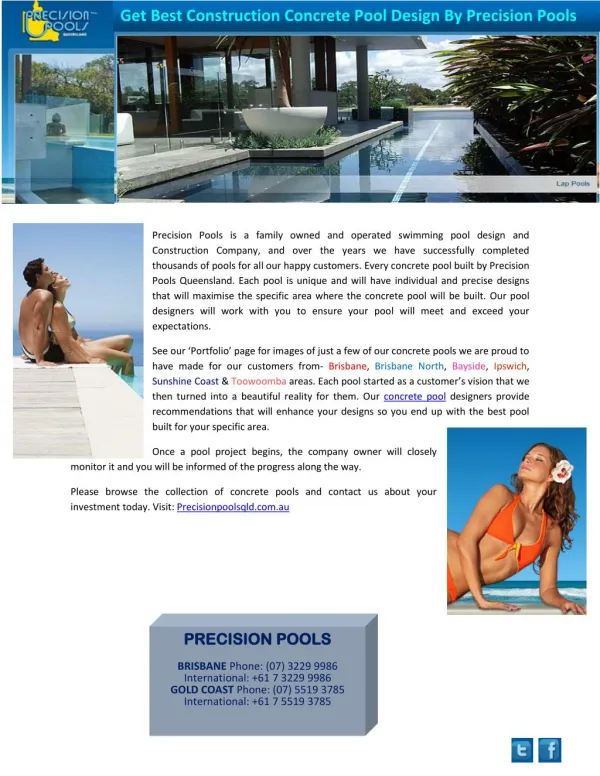 Get Best Construction Concrete Pool Design By Precision Pools