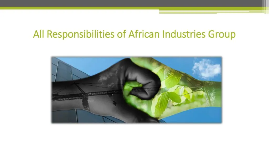 all responsibilities of african industries group