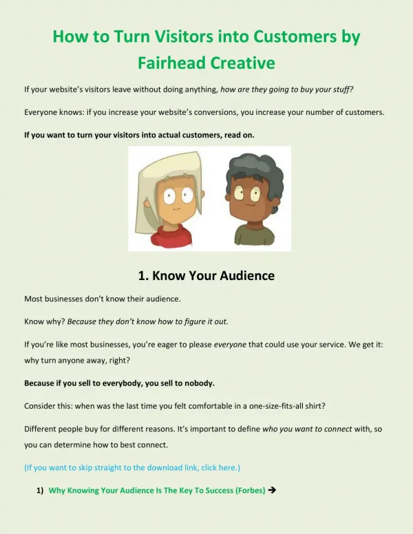 How to Turn Website Visitors into Customers by Fairhead Creative