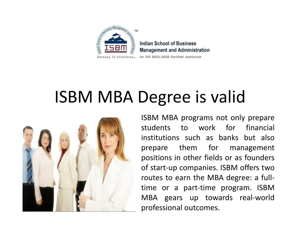 isbm mba degree is valid