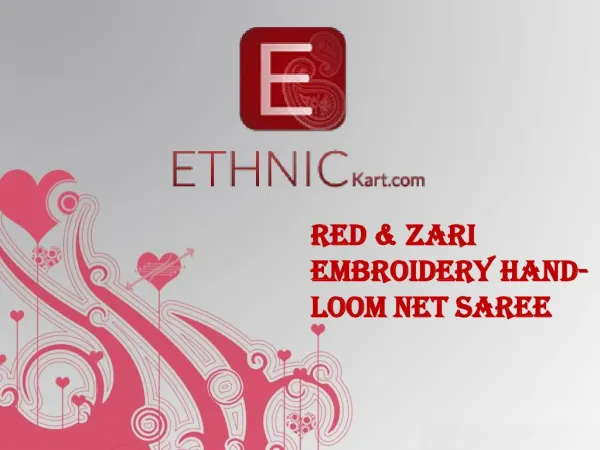 Red & Zari Embroidery Hand-loom Net Saree