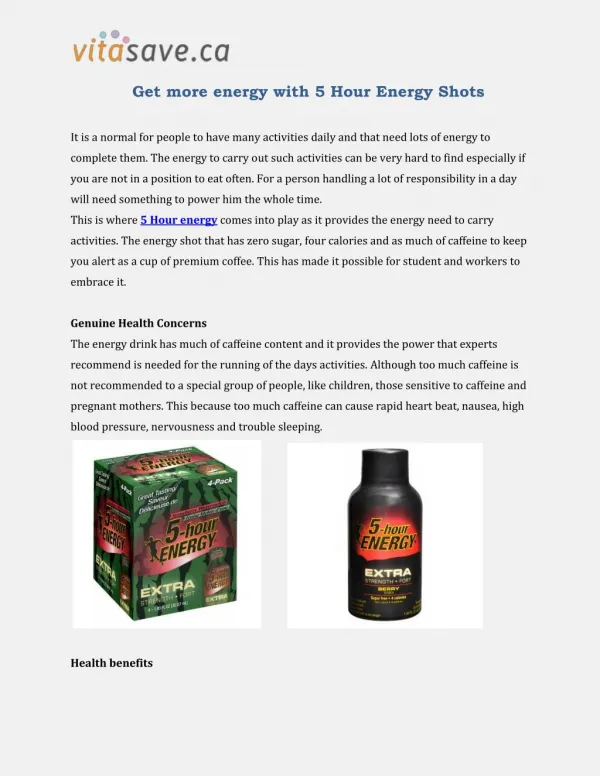 Get more energy with 5 Hour Energy Shots