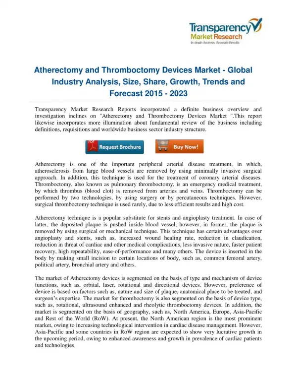 Player Trends and Innovations that Drive the Atherectomy and Thromboctomy Devices Market in Healthcare Market