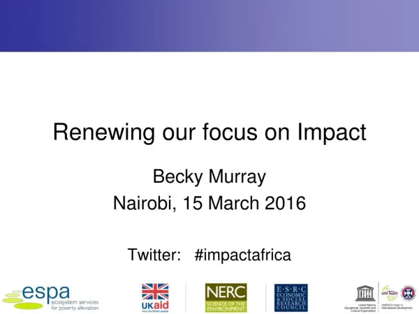 Becky Murray - Renewing Our Focus