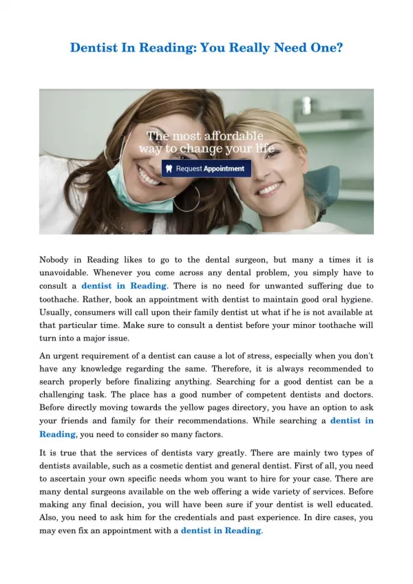 Dentist In Reading-Affordable Dental Solutions.pdf