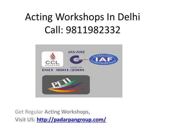 Acting Workshops In Delhi, Acting Course After 12Th, Acting Course in Delhi University, Best Colleges For Theater and Dr