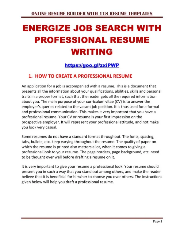 Energize Job Search With Professional Resume Writing