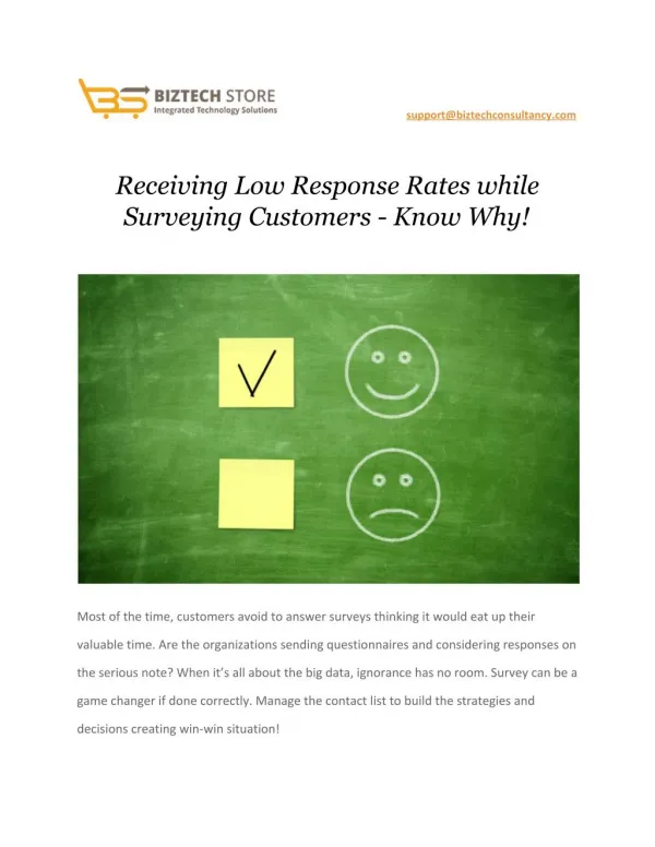 Receiving Low Response Rates while Surveying Customers - Know Why!