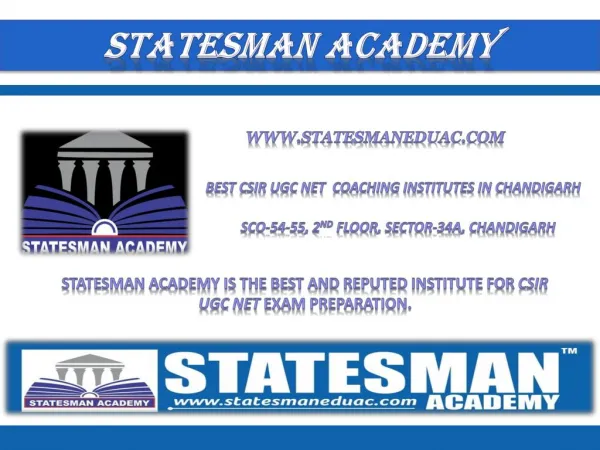 Statesman Academy - Csir Net Life Science Coaching In Chandigarh