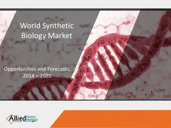 Synthetic Biology Market Report, Forecast 2014 - 2020