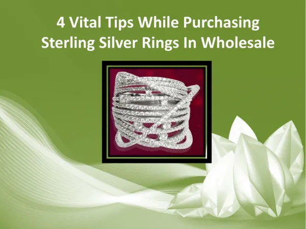 4 Vital Tips While Purchasing Sterling Silver Rings In Wholesale