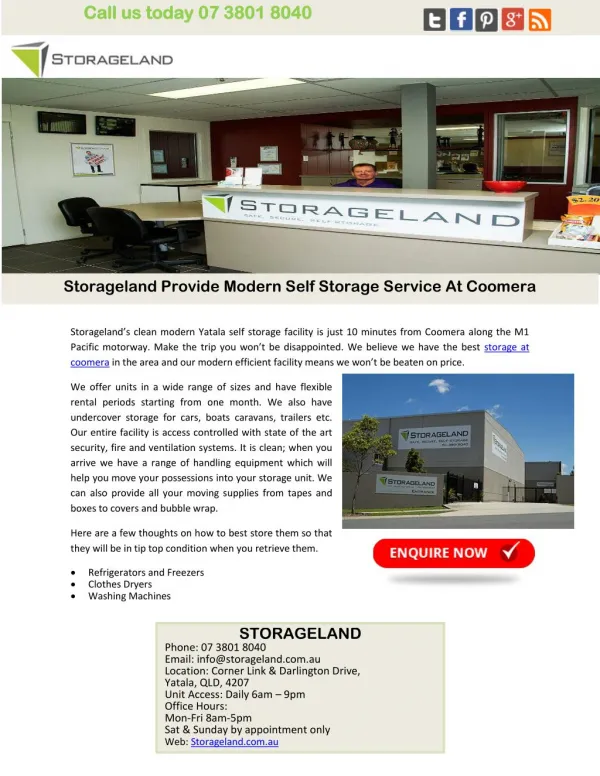 Storageland Provide Modern Self Storage Service At Coomera