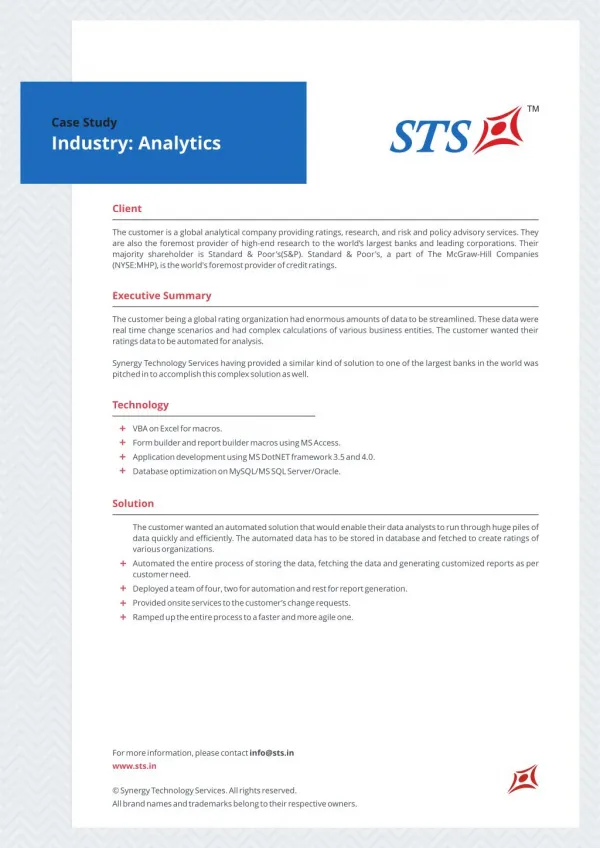 Case Study - Workflow Automation Process For A Global Analytical Company