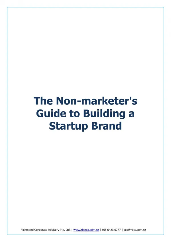 The Non-Marketer's Guide to Building a Startup Brand
