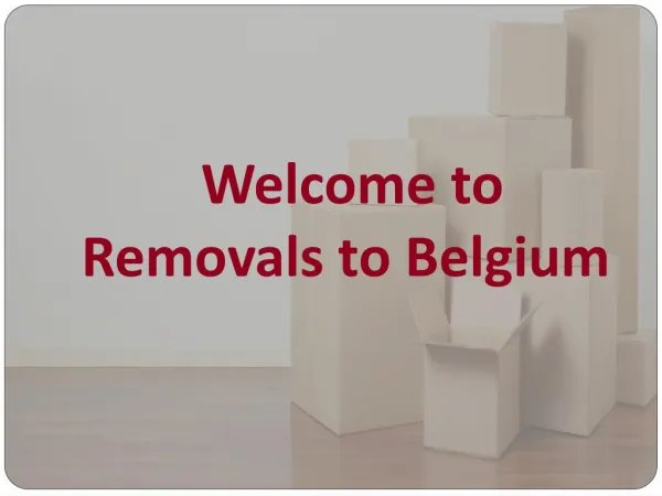 Cheap & Reliable Removals Services to Belgium
