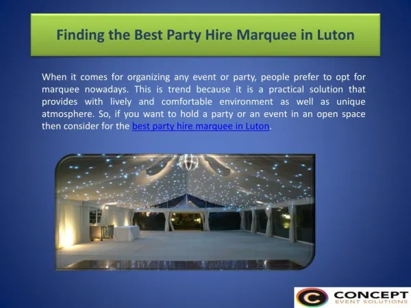 Finding the Best Party Hire Marquee in Luton