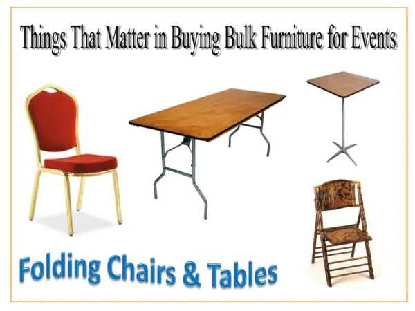 Things That Matter in Buying Bulk Furniture for Events