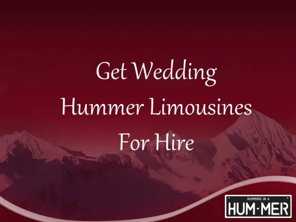 Get Wedding Hummer Limousines For Hire