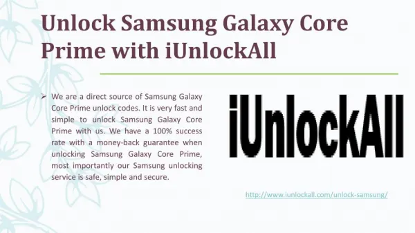 Unlock Samsung Galaxy Core Prime with iUnlockAll