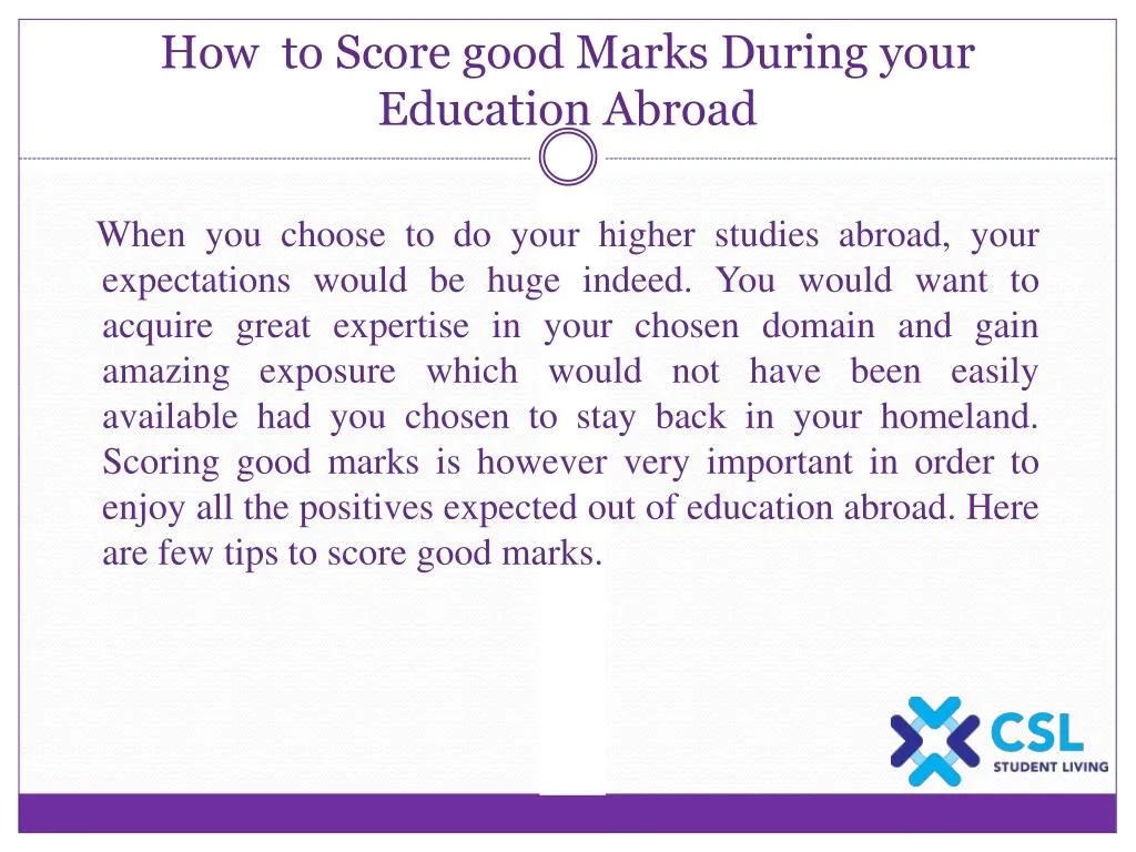 how to score good marks during your education abroad