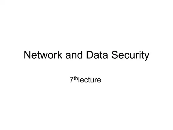 Network and Data Security