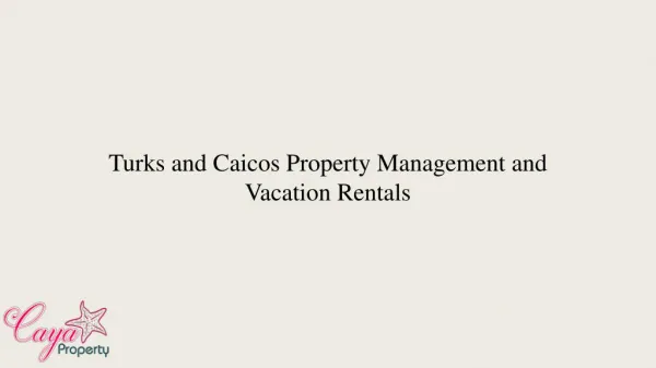 Vacation Rentals in TCI - Caya Property
