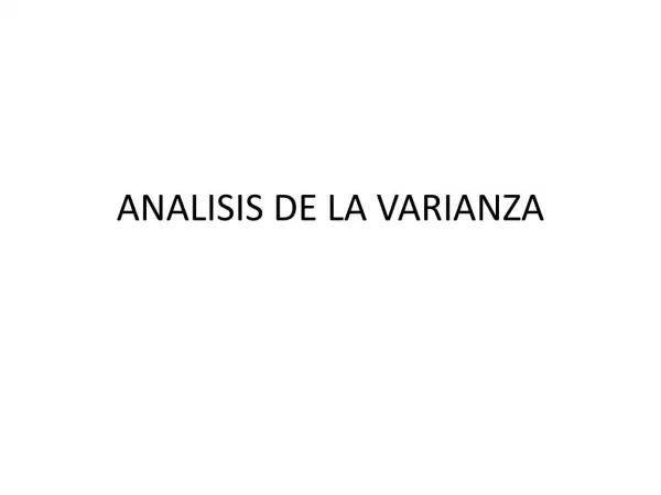 analisis de la varianza