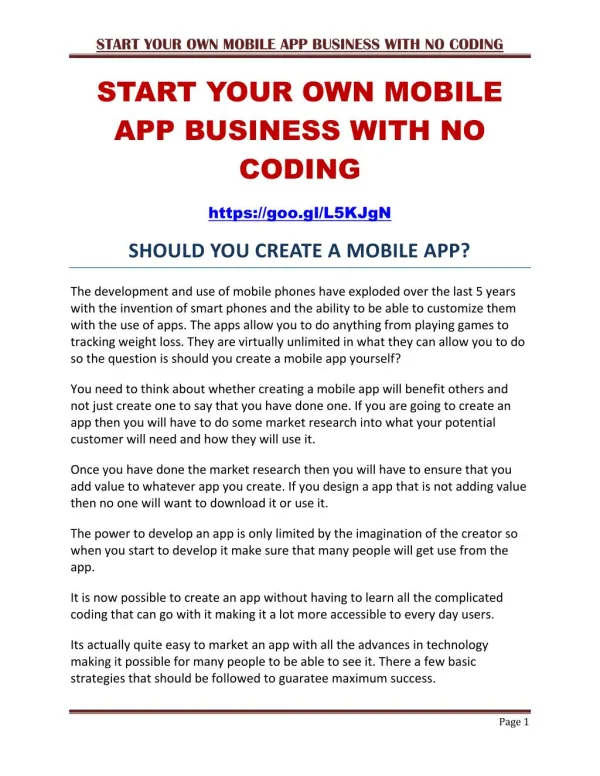 Start Your Own Mobile App Business With No Coding