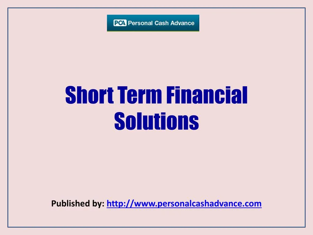 short term financial solutions