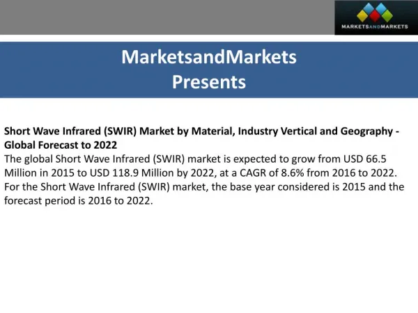 Short Wave Infrared (SWIR) Market by Material -2022 | MarketsandMarkets