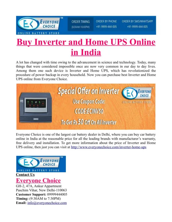 Buy Inverter and Home UPS Online in India
