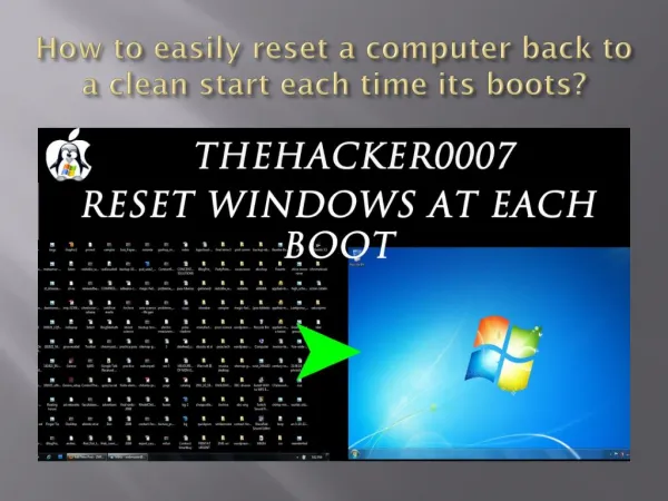 How to easily reset a computer back to