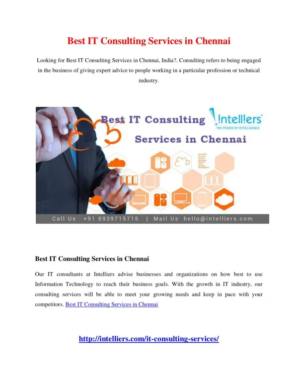 Best IT Consulting Services in Chennai