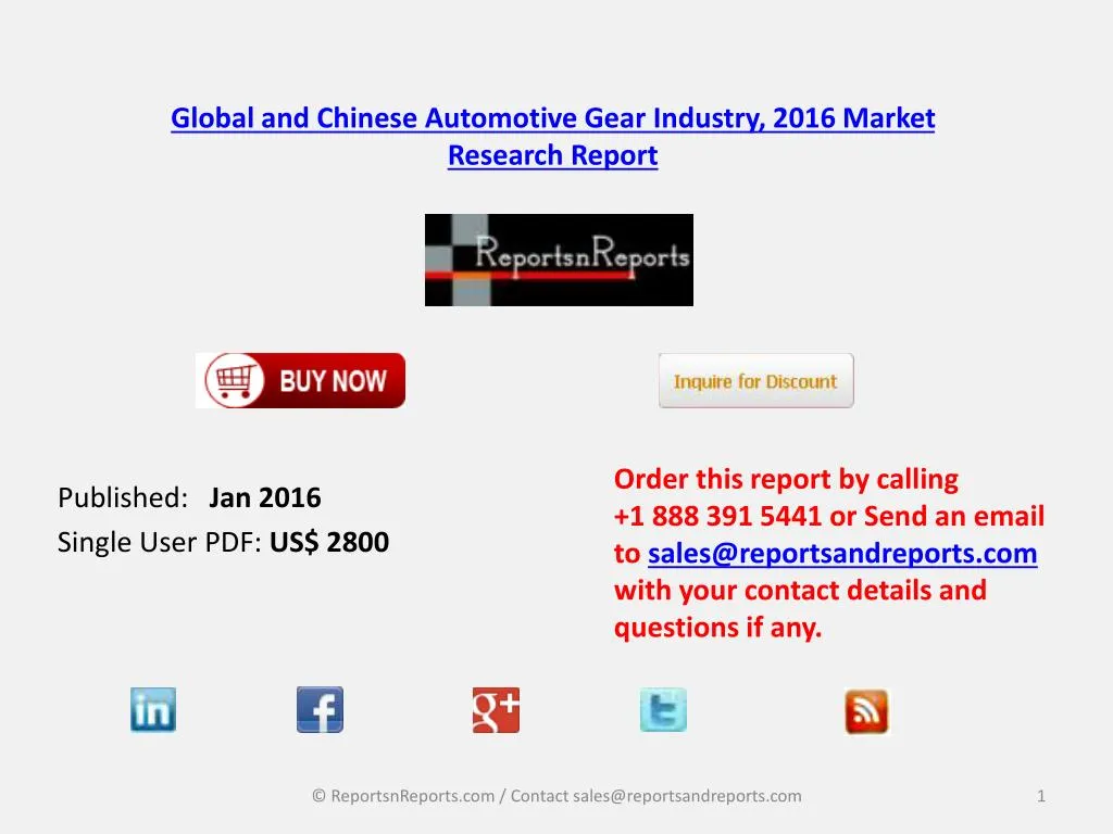 global and chinese automotive gear industry 2016 market research report