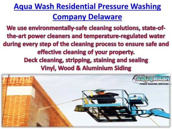 Aqua Wash Residential Pressure Washing Company Delaware