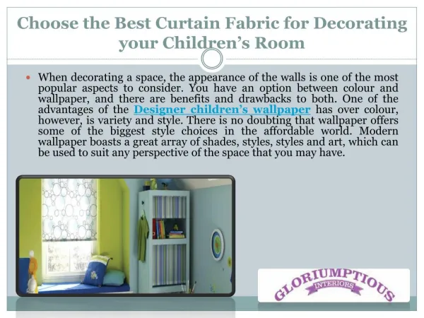 Choose the Best Curtain Fabric for Decorating your Children’s Room