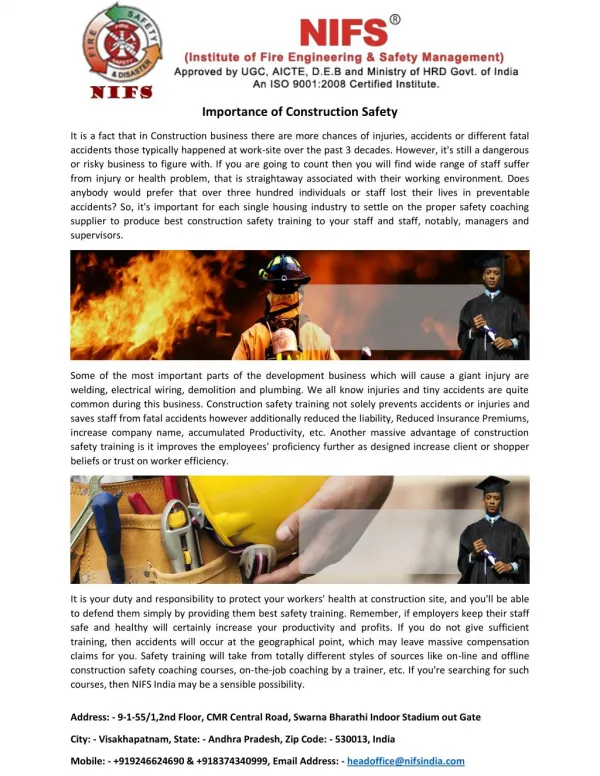 Importance of Construction Safety