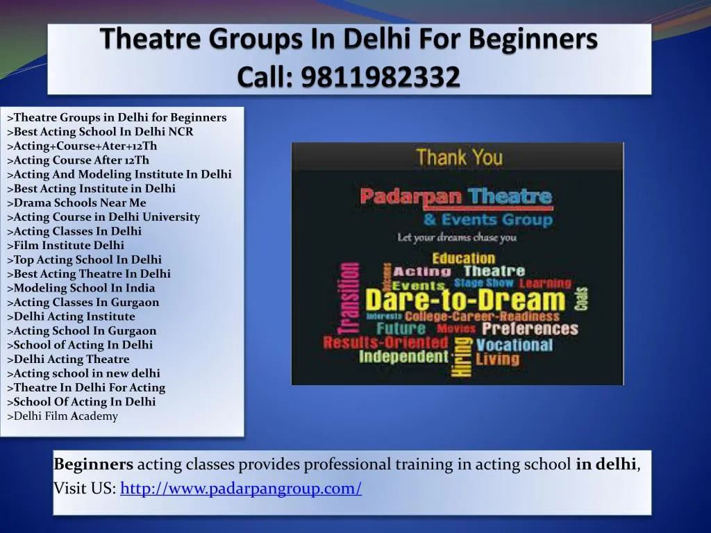 theatre groups in delhi for beginners c all 9811982332