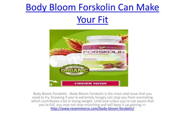 Body Bloom Forskolin Can Make Your Fit