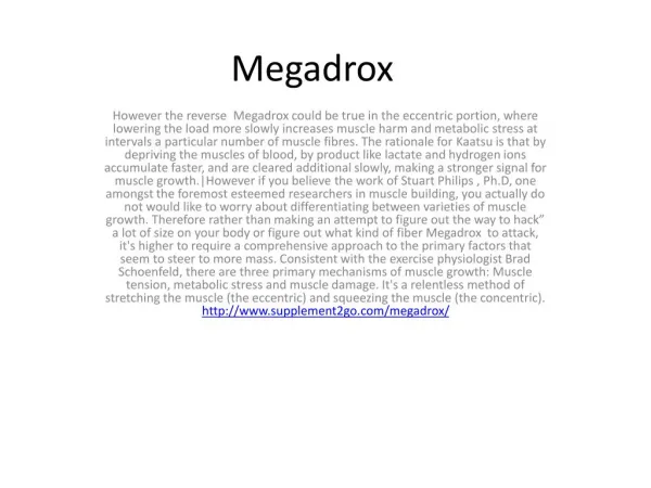 Megadrox on a very specialised type of