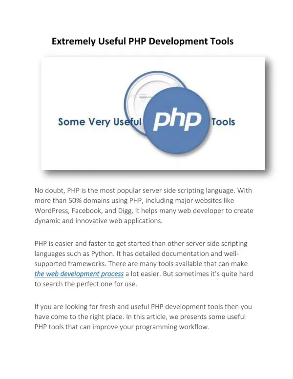 Extremely Useful PHP Development Tools
