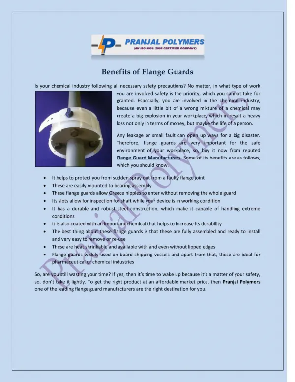 Benefits of Flange Guards