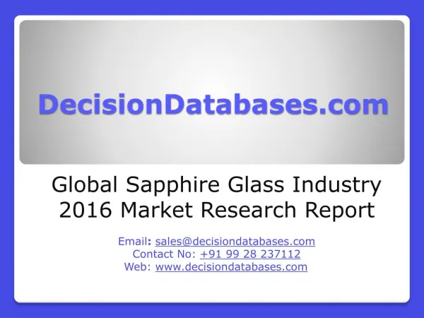 Global Sapphire Glass Market 2016-2021