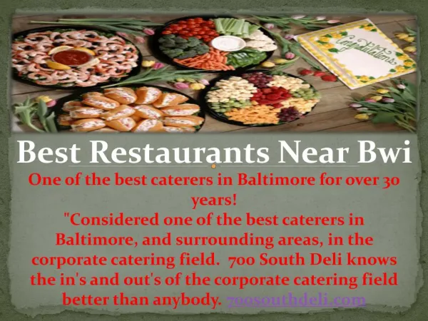 Best Restaurants Near Bwi