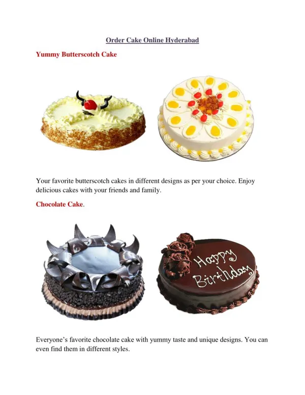 Order Cake Online Hyderabad - Best Bake