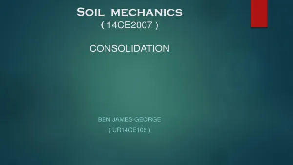 Consolidation of soil