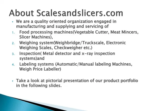 scales and slicers
